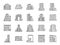 Building line icon set. Included icons as city  scape, architecture,Â dwelling, Skyscraper, structure and more.